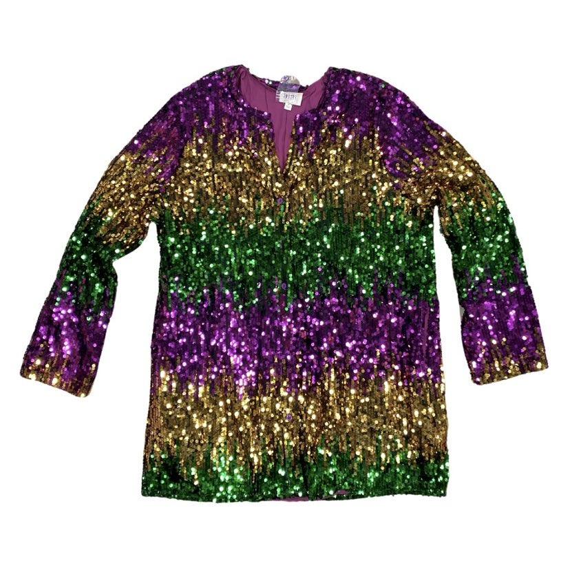 Mardi Gras Sequin Cardigan Fleurty Girl