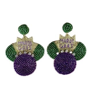 Mardi Gras Crown Mouse Earrings