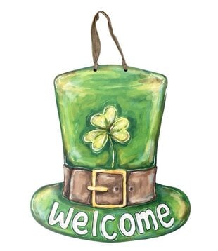 Leprechaun's Hat Welcome Door Hanger