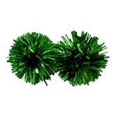Green Party Pom Tinsel Earrings