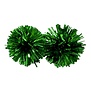 Green Party Pom Tinsel Earrings