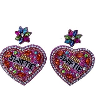 Bejeweled Swiftie Heart Earrings