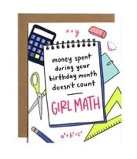 Birthday Month Girl Math Card