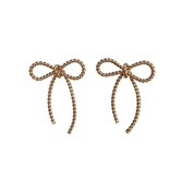 Rope Twist Bow Earrings, Gold