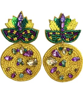 Mardi Gras Mask Earrings with Embellishments