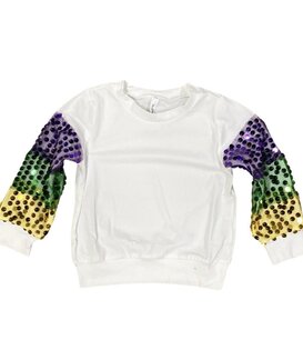 Mardi Gras Sequin Sleeve Sweatshirt, Kids