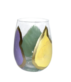 Mardi Gras Oyster Stemless Wine Glass