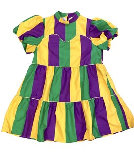 Mardi Gras Stripe Poplin Dress