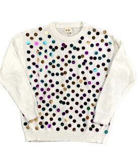 Mardi Gras Long Sleeve Sequin Front Pullover