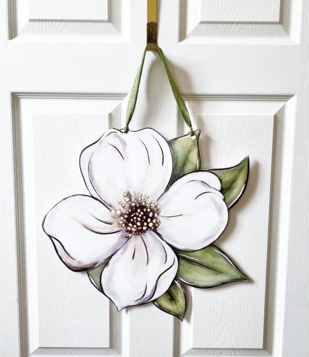Home Malone White Dogwood Flower Door Hanger