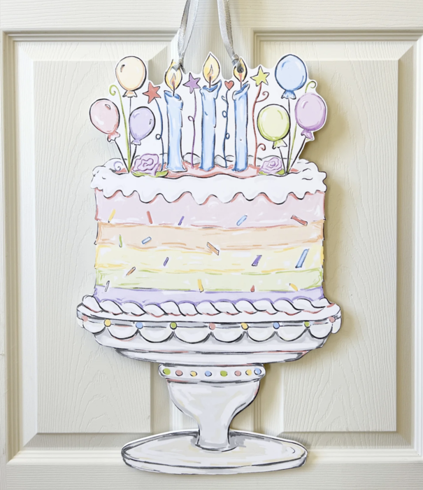 Home Malone Pastel Birthday Cake Door Hanger