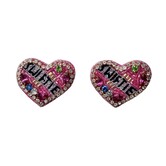 Bejeweled Swiftie Heart Earrings, Stud