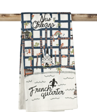French Quarter Map Towel