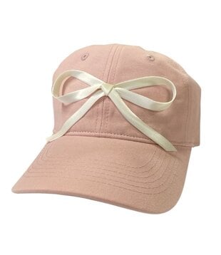 Pink Baseball Hat, White Bow