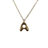 Bubble Initial Necklace, Gold