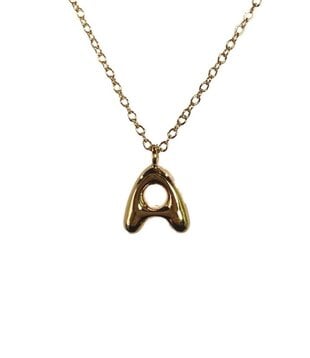 Bubble Initial Necklace, Gold