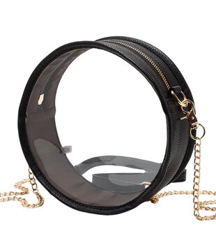 Clear Round Purse, Black Trim