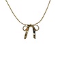 Bow Ribbon Necklace, Gold