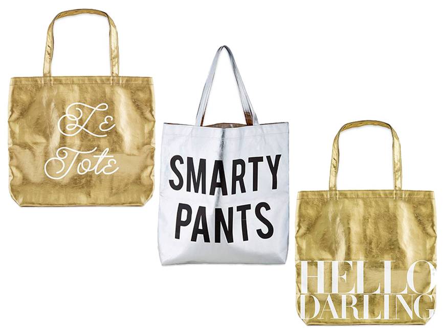 New! Metallic fashion tote bags!