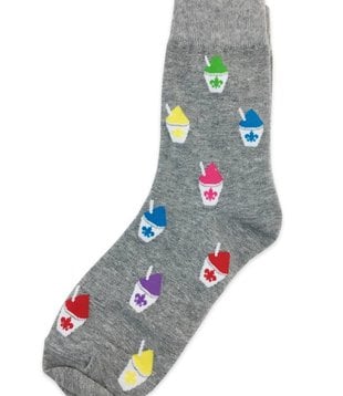 Fleur de Lis Snoball Crew Socks