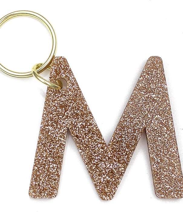 Glitter Initial Key Ring