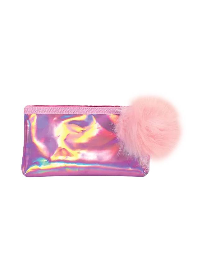 bag pink holographic pom