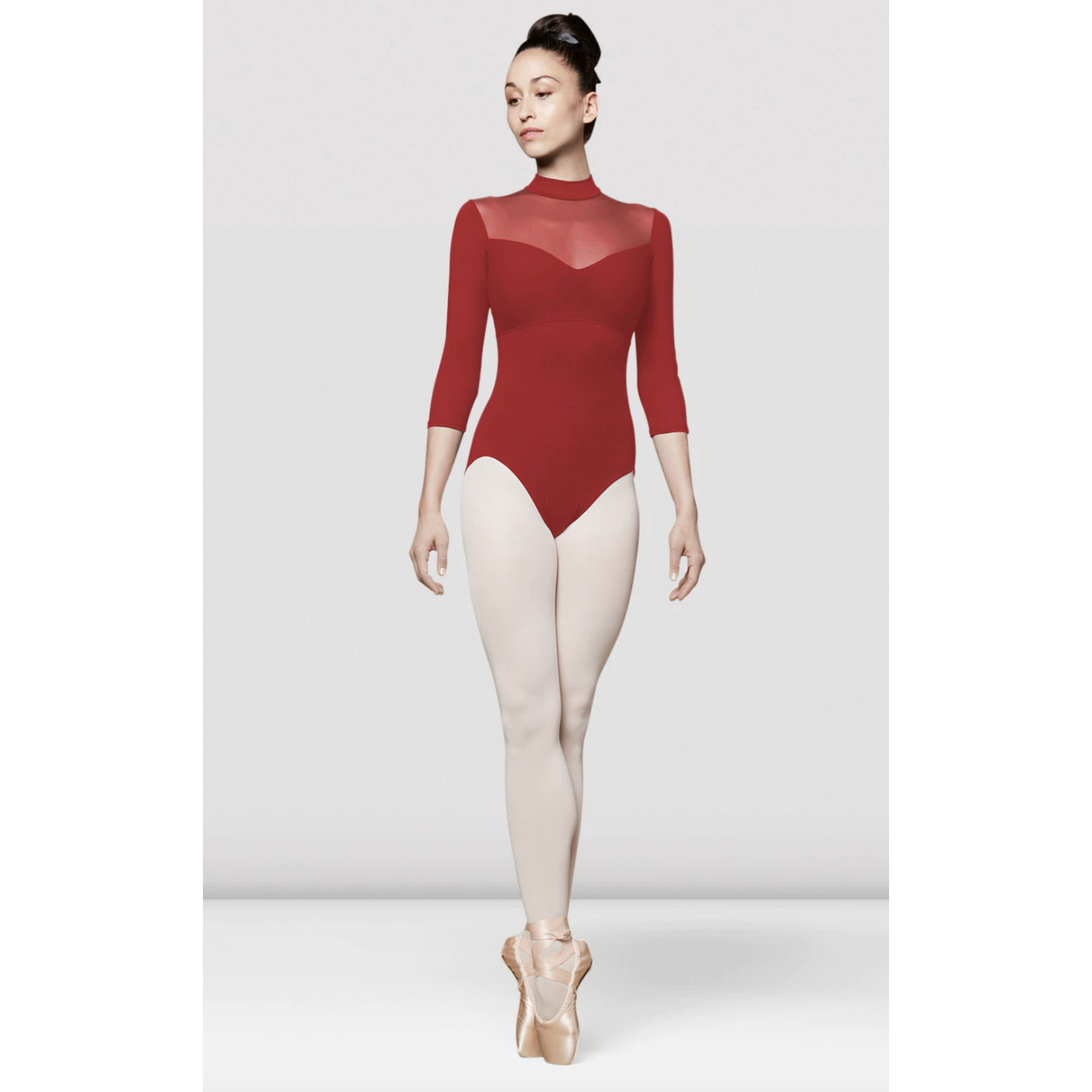 L9809-Mock Neck 3/4 Ziip Back