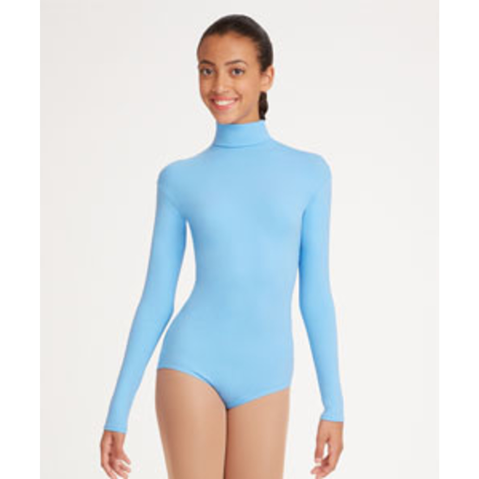 Capezio & Bunheads TB41C- Turtle Neck Nylon  Leotard White  8-10