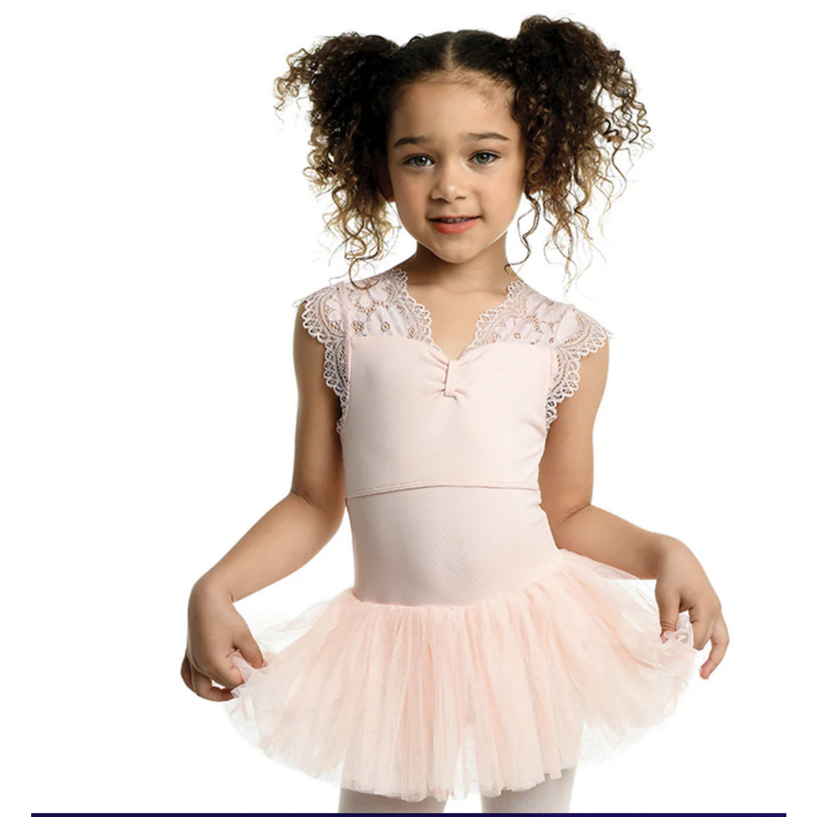 DanzNMotion by Danshuz 23204c Kids Brielle Cap Sleeve Lace Dress