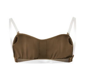 Gathered Front Bandeau Bra with Cups and Removable Straps Z3347