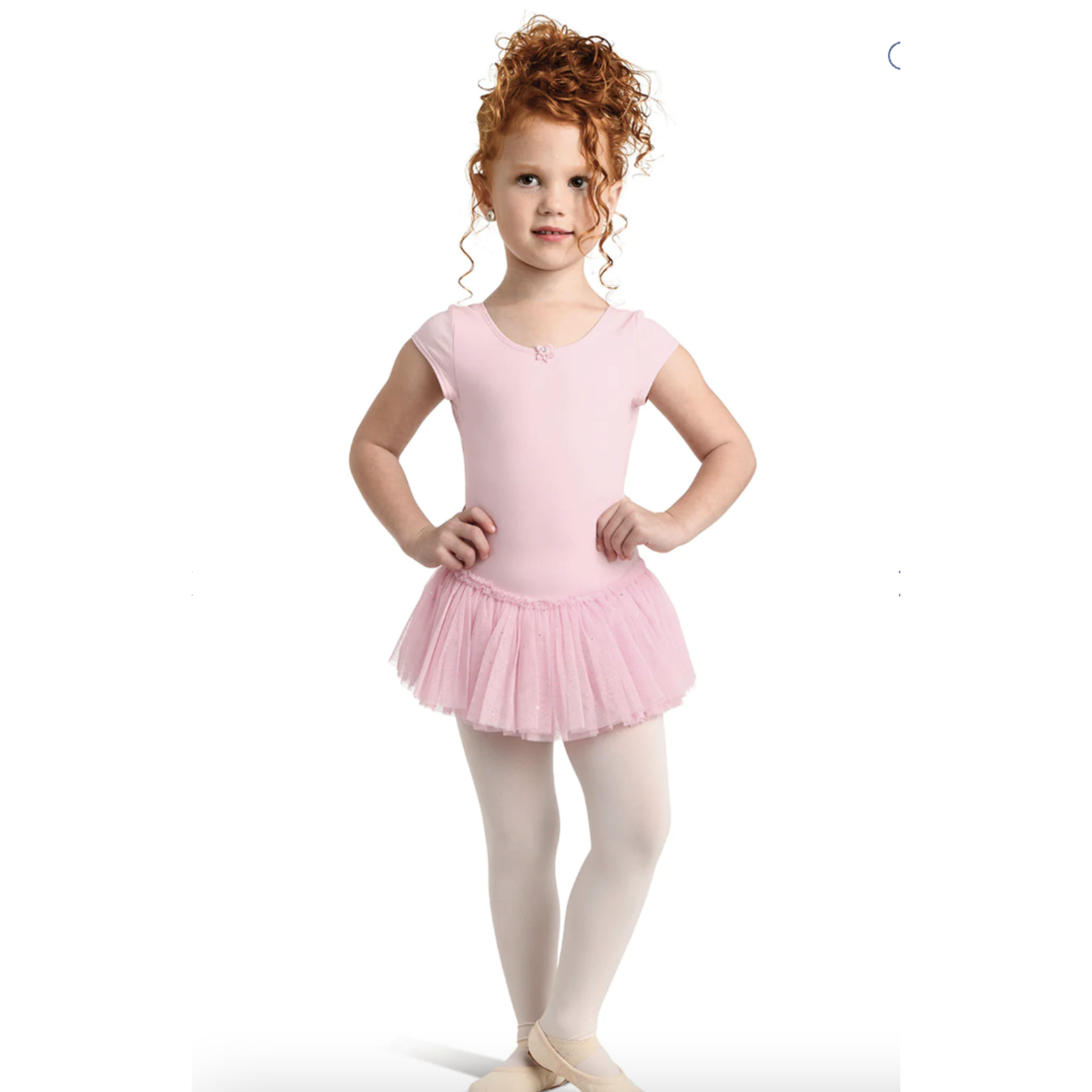 2463C Cap Sleeve Dress w/Glitter Mesh