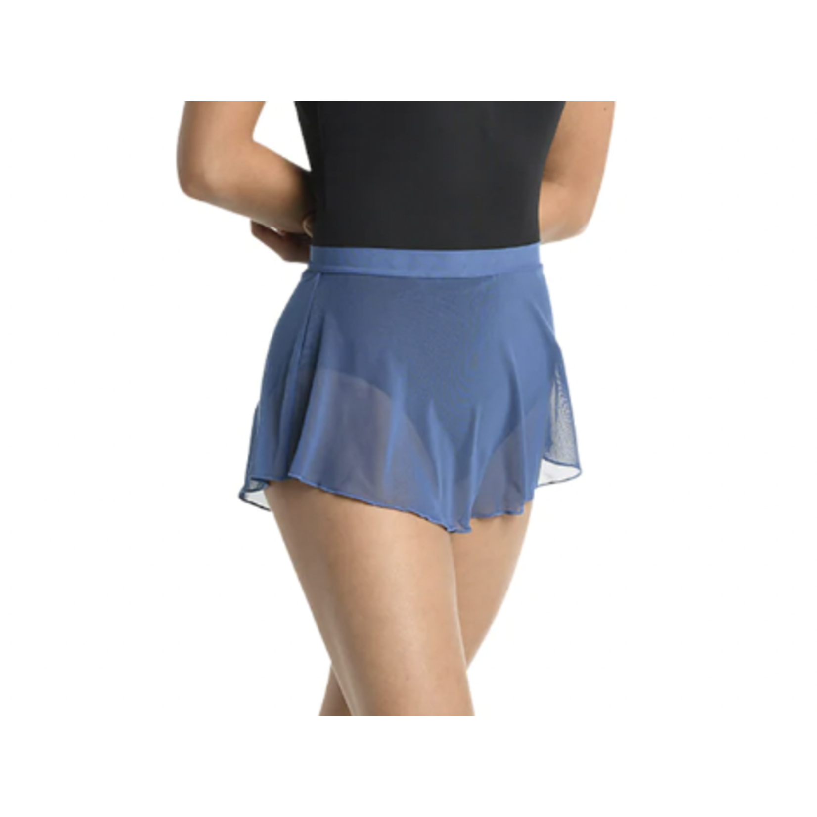 23402A Mesh Skirt Solid Color