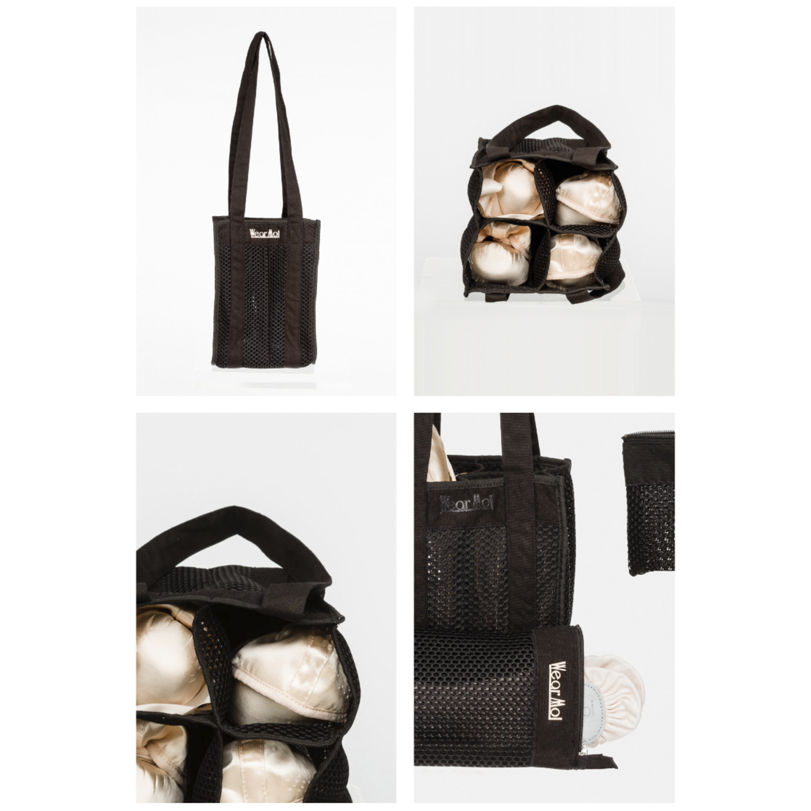DIV82 Honeycomb Pointe Shoe Bag BLACK/SALMON