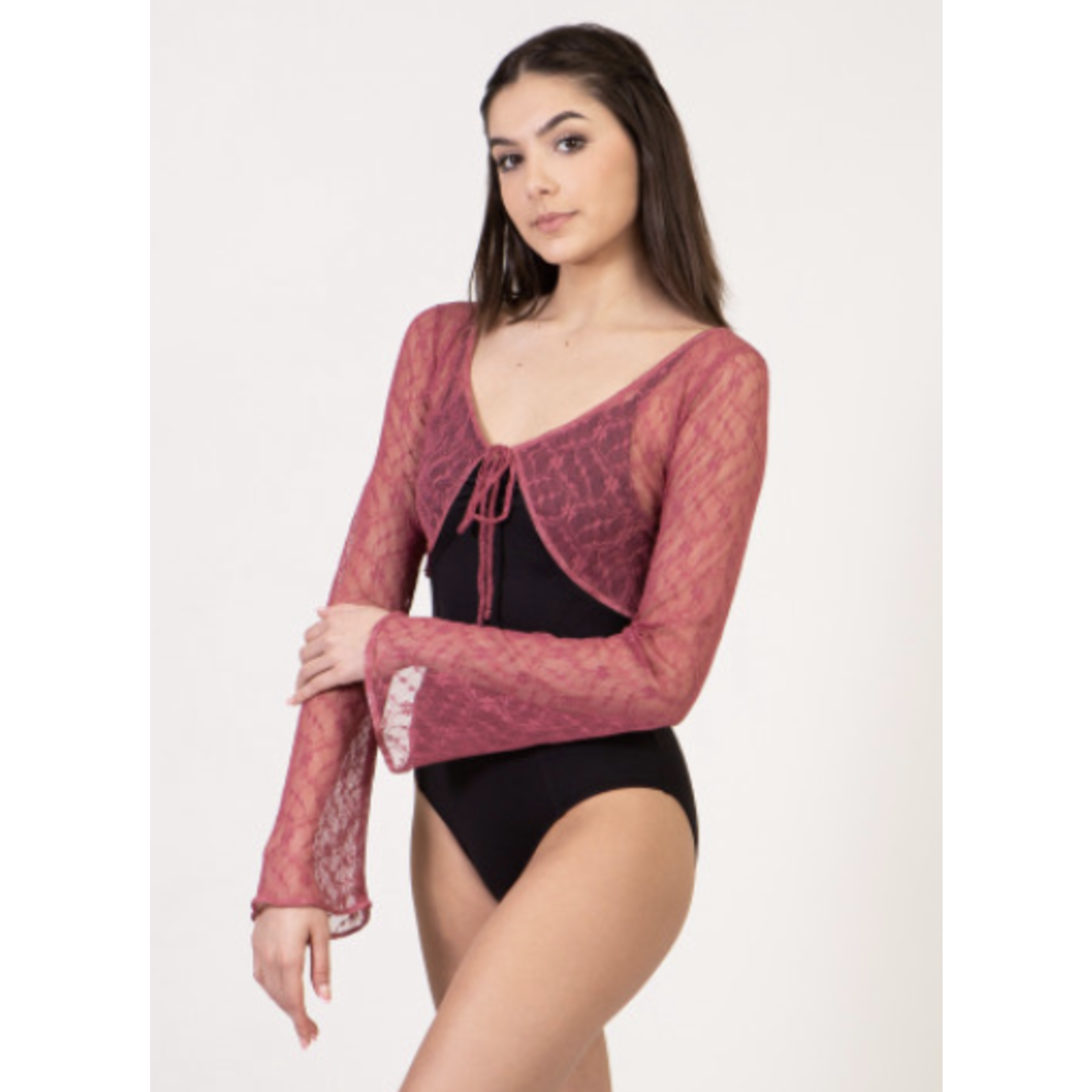 4019A Chateau Lace Tie-Front Cropped Top