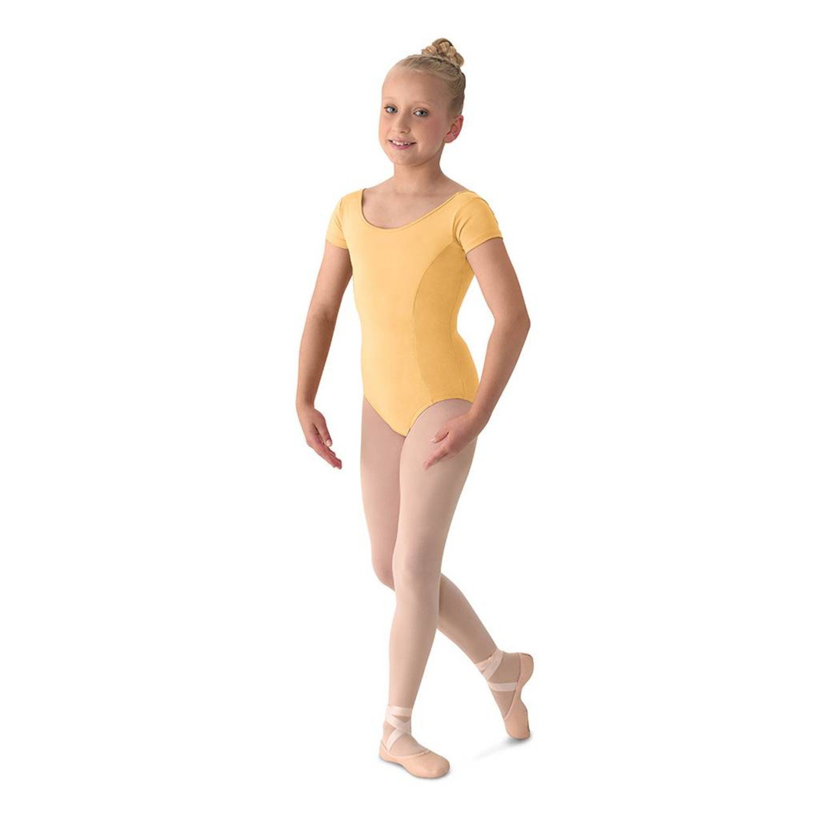 Ballet Dance Leotard Children Light Yellow Short Sleeve Practice