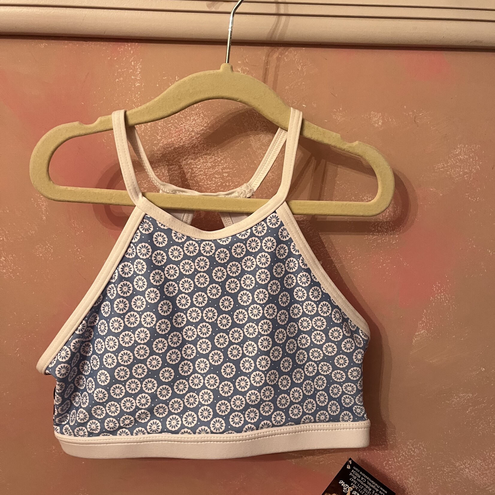 Strut Stuff Flowered Halter Crop Top CH 12