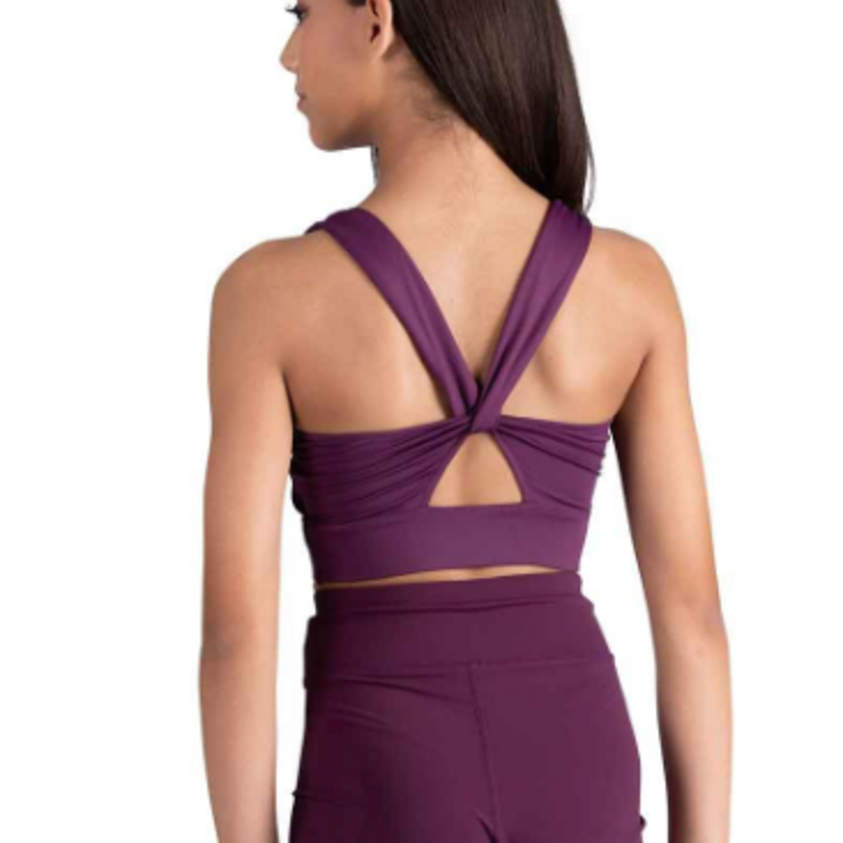 DanzNMotion by Danshuz 26311C - Square Neck Twist Back Top