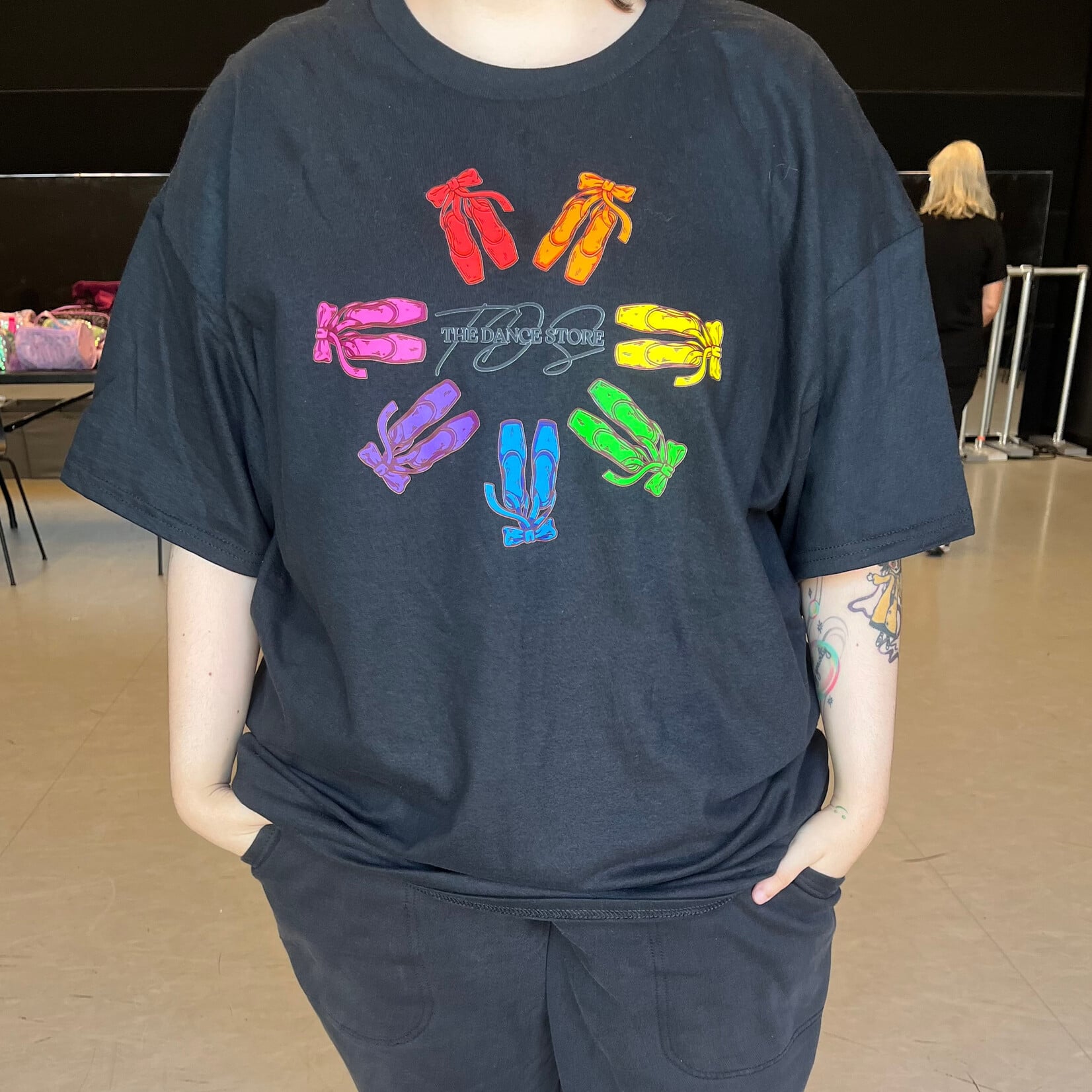 PersonalizedByMaybel Rainbow Pointe Shoes Adult T-shirt