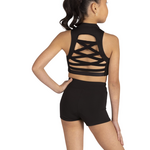 DanzNMotion by Danshuz 25320C DS-Murphy Girls Zip Up Scuba Top