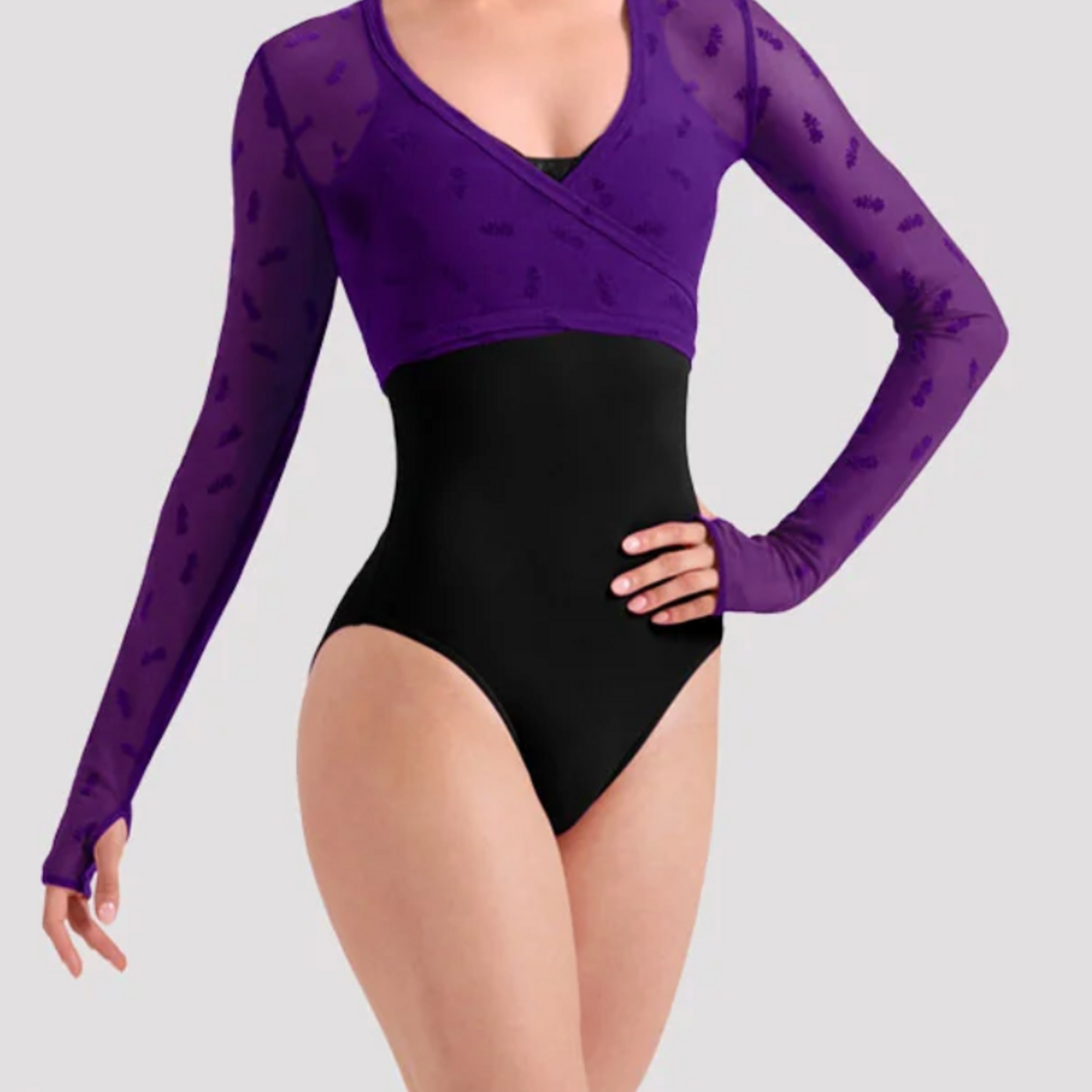 Bloch, Mirella Z30030 - Luna Floral Long Sleeve Wrap Top