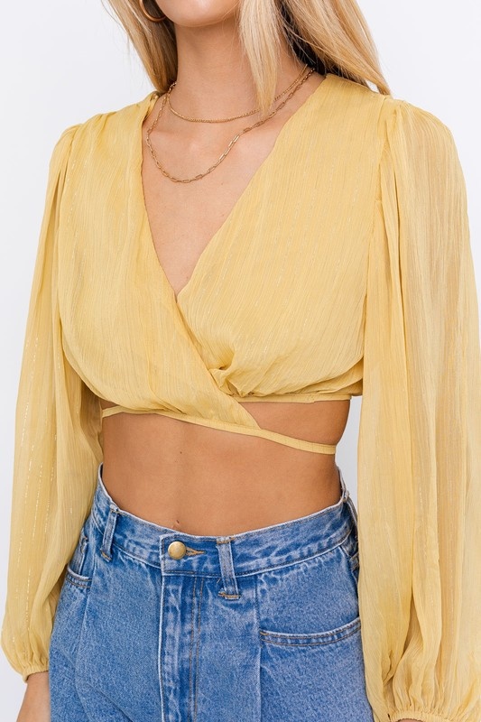 Touch Of Shimmer Wrap Top
