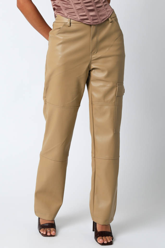 Syd Faux Leather Cargo Pants