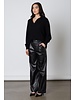 Sloane Faux Leather Pleated Trousers