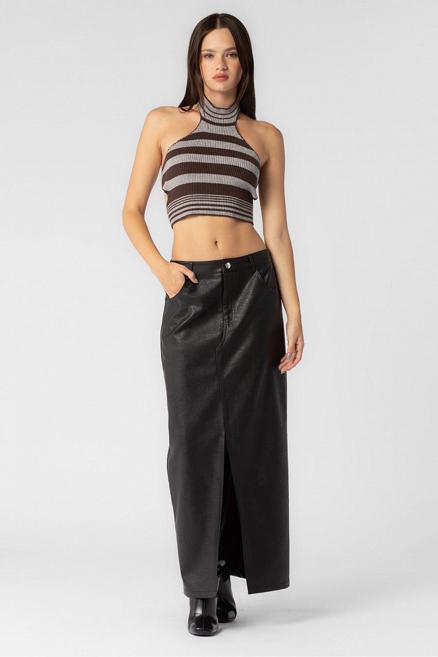 Luna Vegan Leather Maxi Skirt