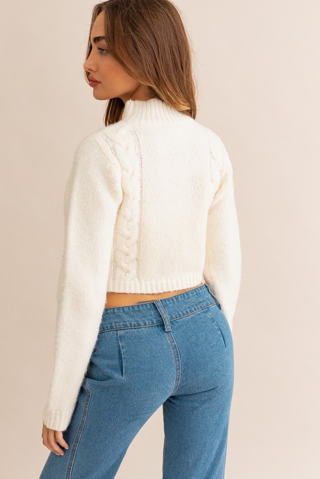 Falling For You Crop Sweater