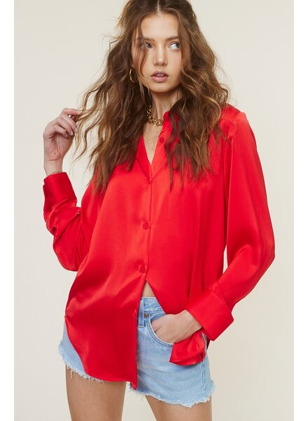 Blind Date Satin Button Up
