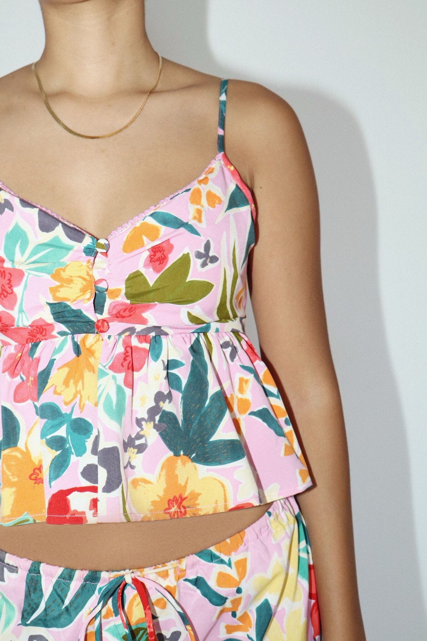 Kehlani Tropical Floral Peplum Cami