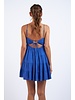 Azure Lace Up Back Mini Dress