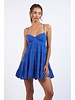 Azure Lace Up Back Mini Dress