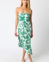Lush Paradise Linen Blend Midi Dress